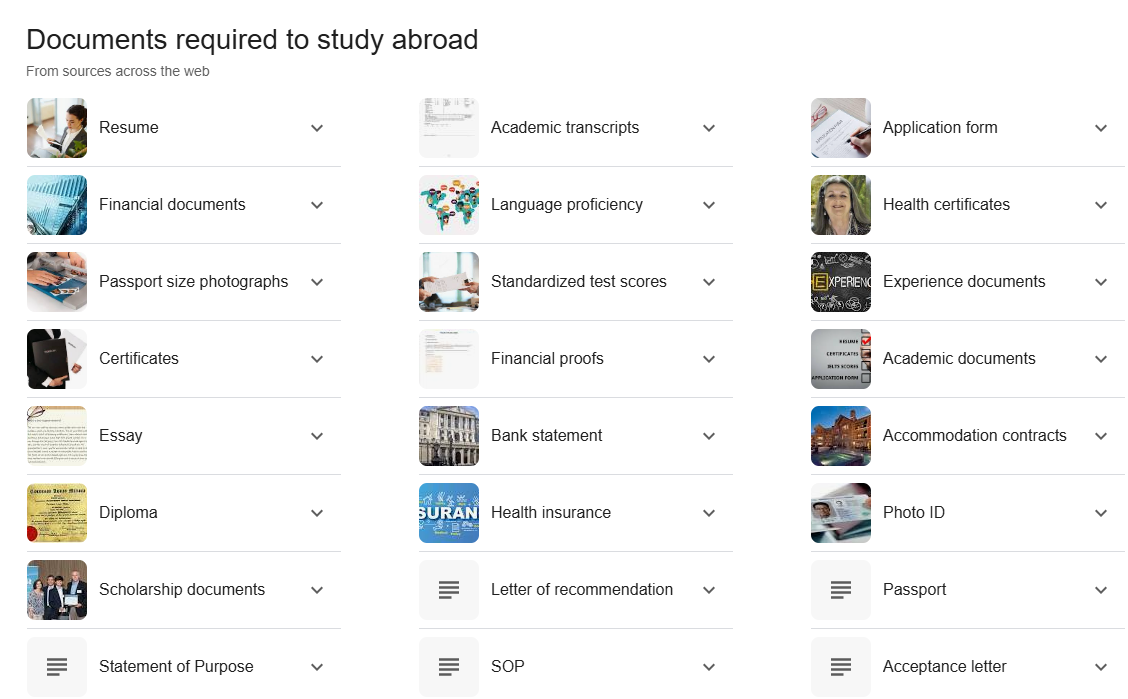 study abroad required documents